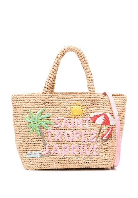 Beige woven raffia bag MC2 | RAFFIA BEACH MID-TROPEZ JARRIVE11 EMB